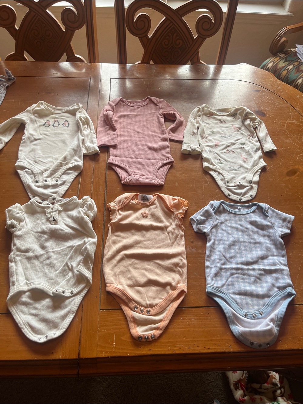 Mixed Pastel Baby One-Piece Bodysuit Set - Pink, Peach, Blue, Ivory